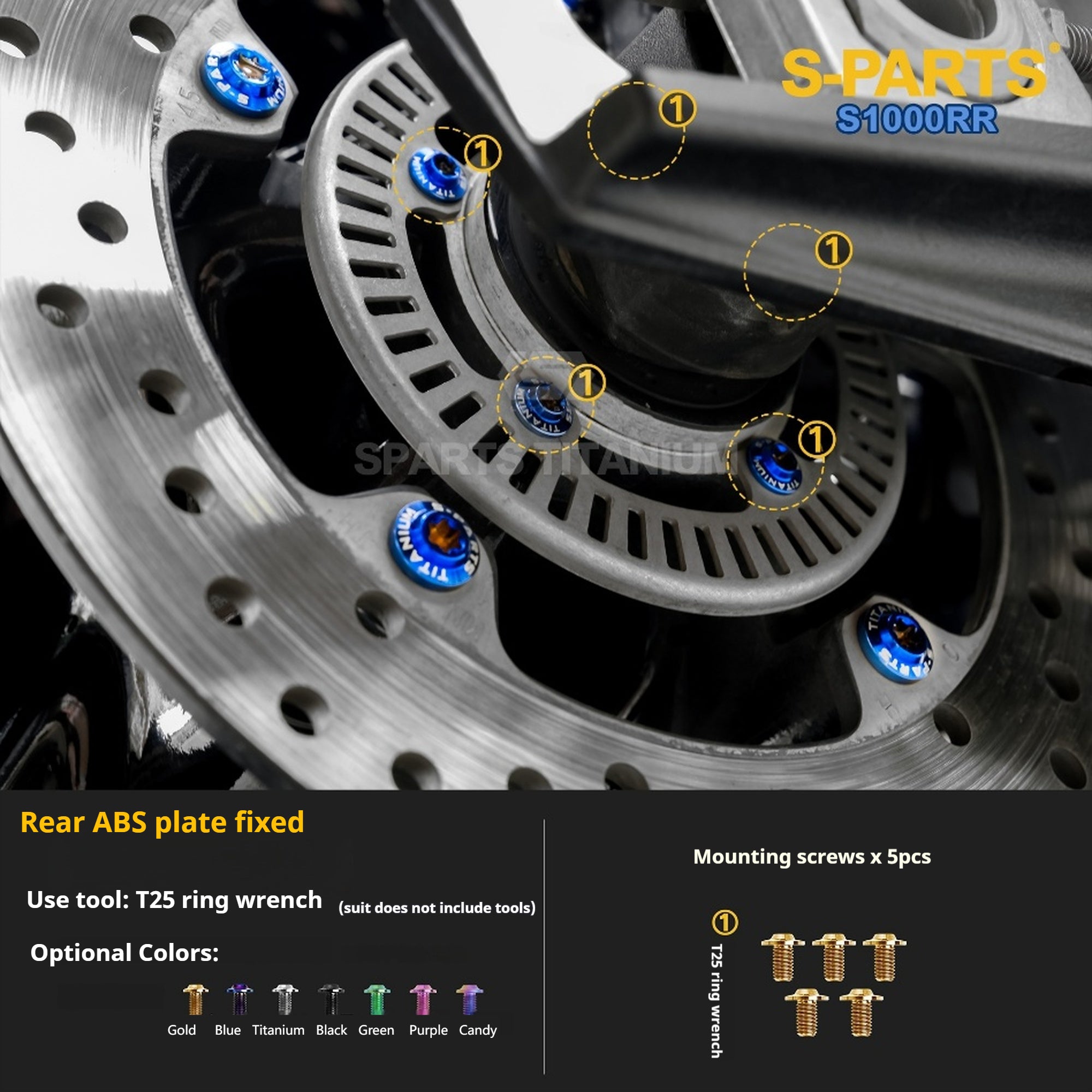 SPARTS TC4 Titanium Bolt Kit Compatible with BMW S1000RR — Full Motorcycle Upgrade Fastener Set