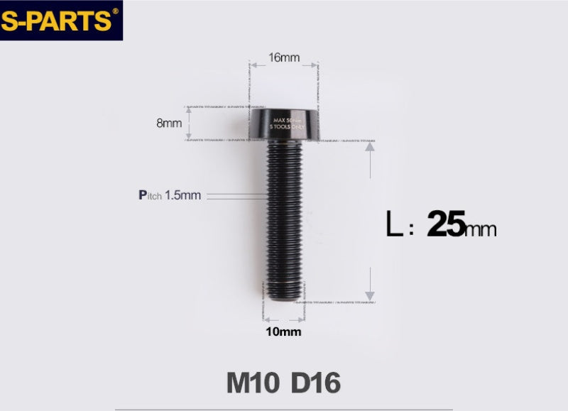 SPARTS Titanium Security Bolt M10 D16 P1.5 – Brake Caliper Locking Screw for Motorcycle