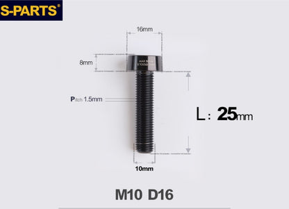 SPARTS Titanium Security Bolt M10 D16 P1.5 – Brake Caliper Locking Screw for Motorcycle