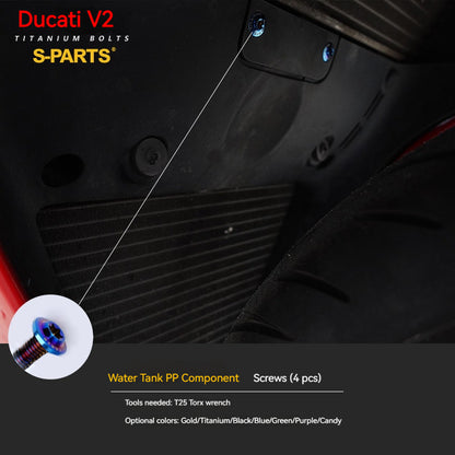 S-PARTS  Compatible with / Suitable for Ducati DUCATI V2 Full Titanium Bolt Kit