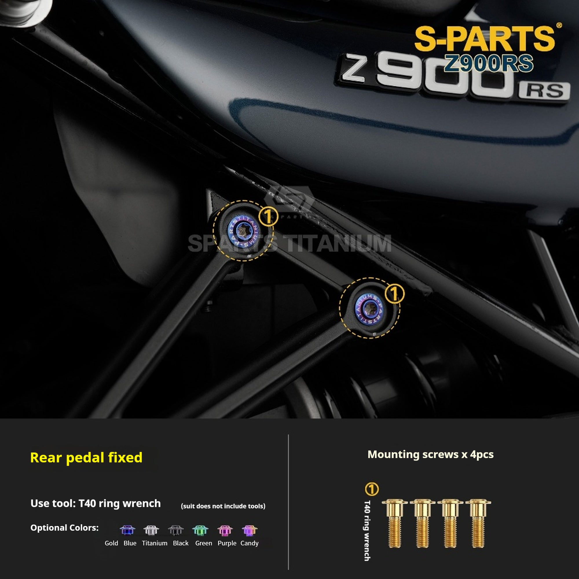 SPARTS Titanium Screw Set for Kawasaki Z900RS – Motorcycle Upgrade Kit