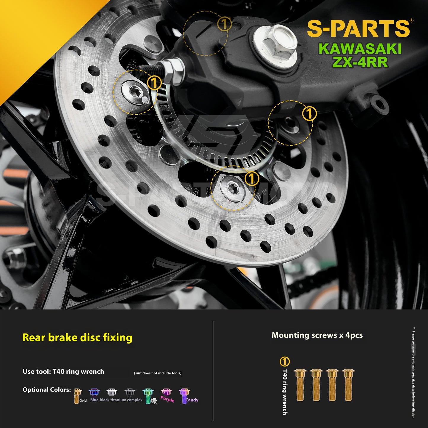 SPARTS TC4 Titanium Bolt Kit for Kawasaki ZX-4RR | Motorcycle Titanium Bolt Upgrade