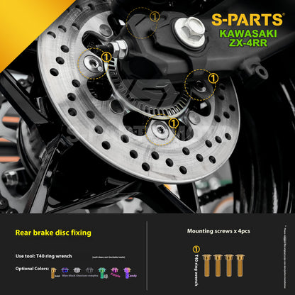 SPARTS TC4 Titanium Bolt Kit for Kawasaki ZX-4RR | Motorcycle Titanium Bolt Upgrade