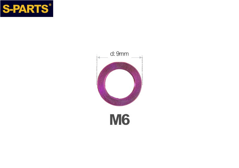 S-PARTS M3 / M4 / M5 / M6 TC4 Titanium Flat Washers for E-Bikes, Motorcycles & Bicycles