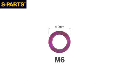 S-PARTS M3 / M4 / M5 / M6 / M8 / M10 / M12 TC4 Titanium Flat Washers for E-Bikes, Motorcycles & Bicycles
