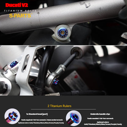 S-PARTS  Compatible with / Suitable for Ducati DUCATI V2 Full Titanium Bolt Kit