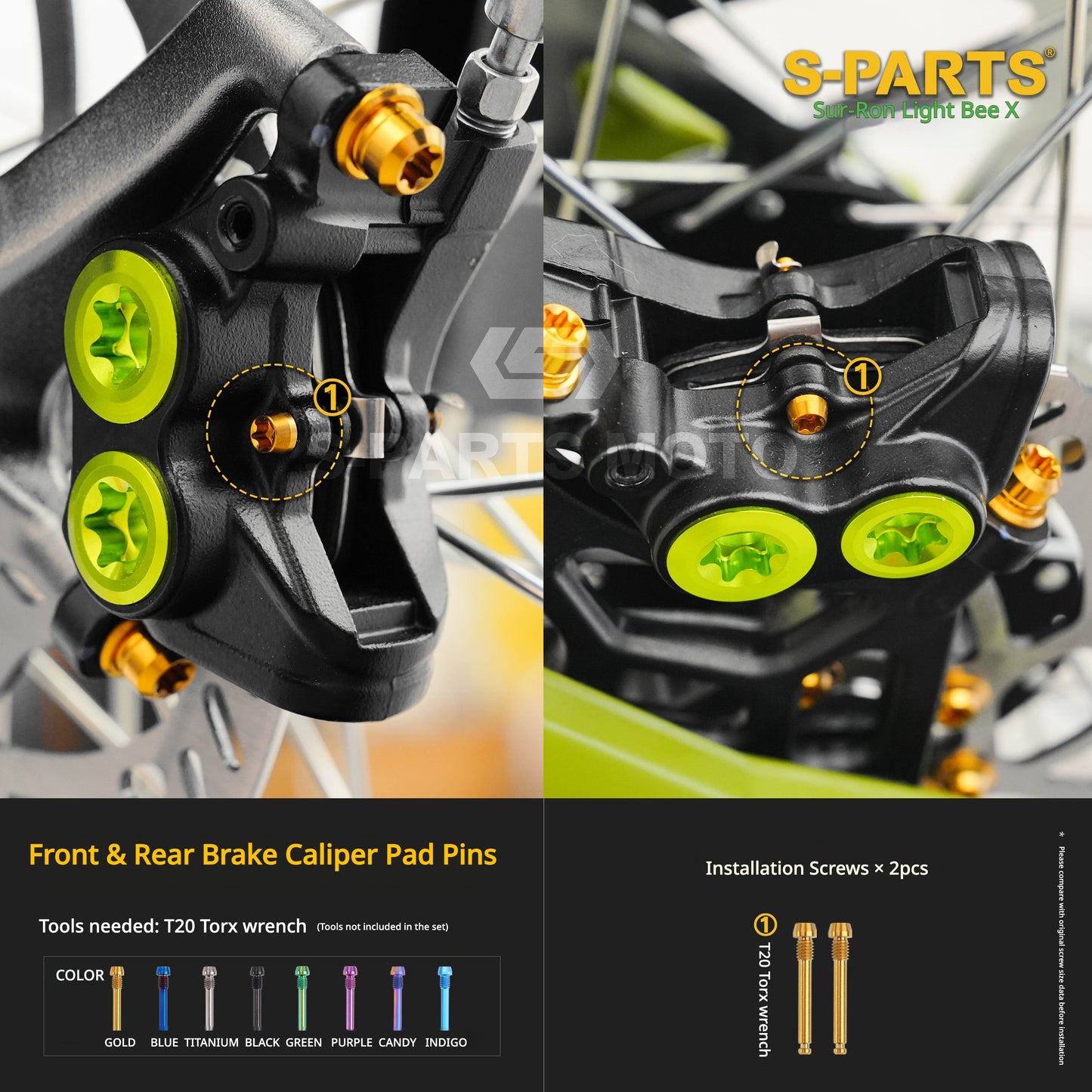 S-PARTS TC4 Titanium Full Bolt Kit for Sur-Ron Light Bee X (2025 Model)