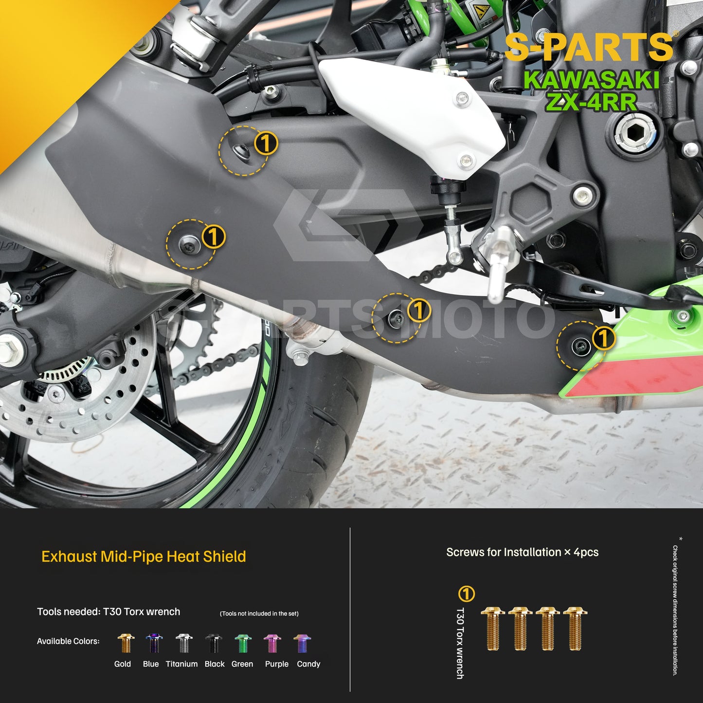 SPARTS TC4 Titanium Bolt Kit for Kawasaki ZX-4RR | Motorcycle Titanium Bolt Upgrade