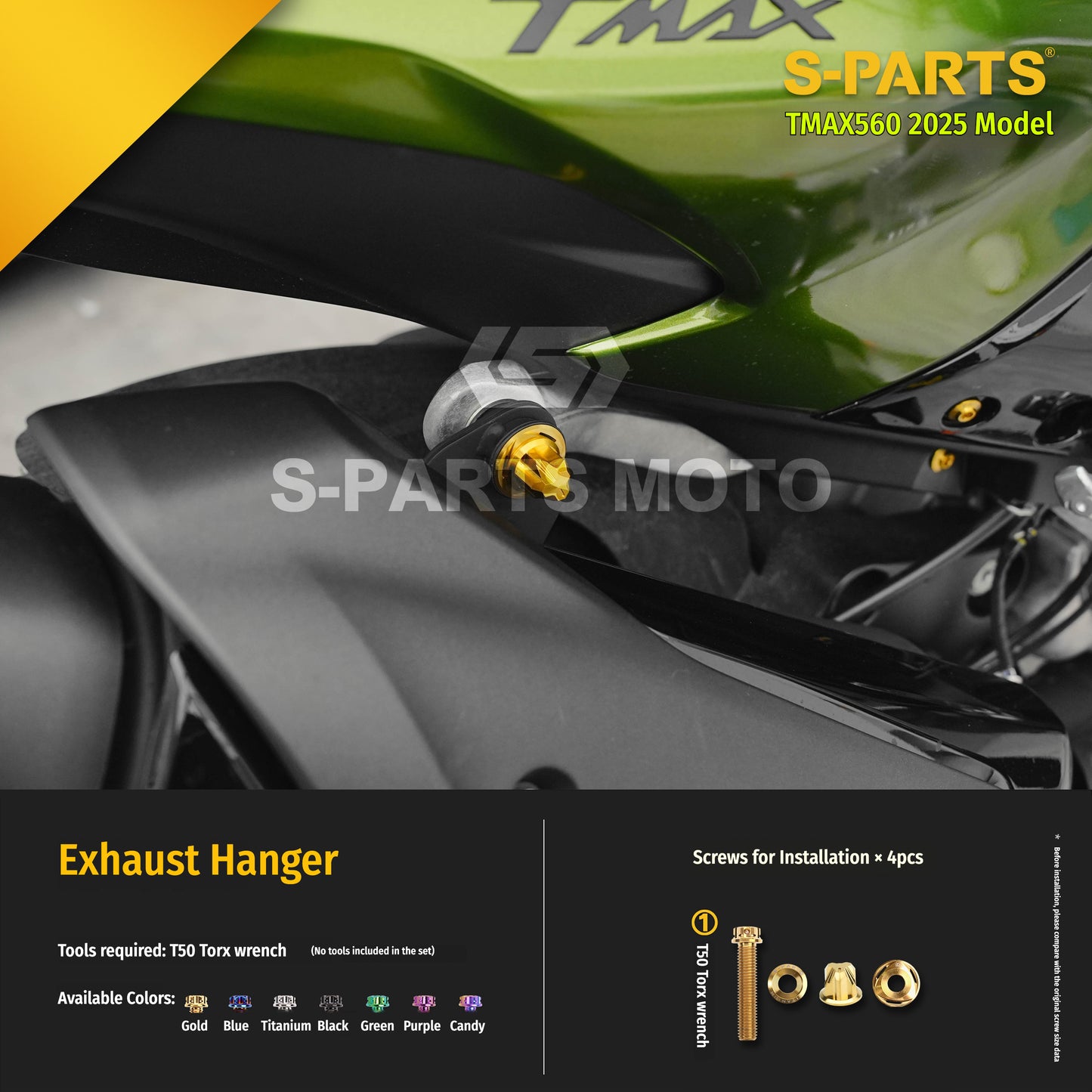 SPARTS Titanium Bolt Kit for YAMAHA TMAX560 2025-Body & Exhaust Section