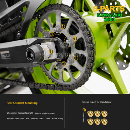 S-PARTS Titanium Fasteners Engine, Exhaust & Drive System Bolt Kit for Kawasaki Z900