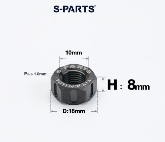 SPARTS Black Titanium Alloy Hex Nuts – TC4 Motorcycle Locking & Fastening Nuts  M4 M5 M6 M8 M10 M12