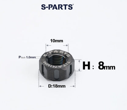 SPARTS Black Titanium Alloy Hex Nuts – TC4 Motorcycle Locking & Fastening Nuts  M4 M5 M6 M8 M10 M12