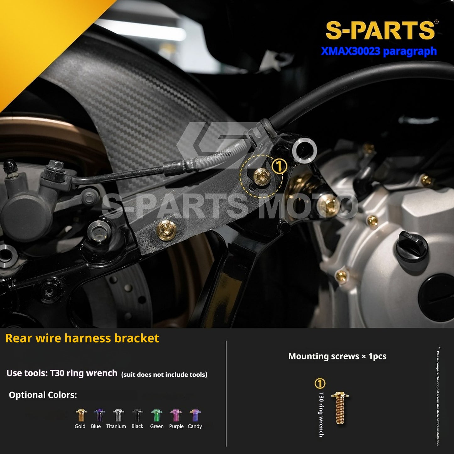 SPARTS Titanium Bolt Set for 2023 XMAX300 | Yamaha Motorcycle Titanium Bolt Upgrade