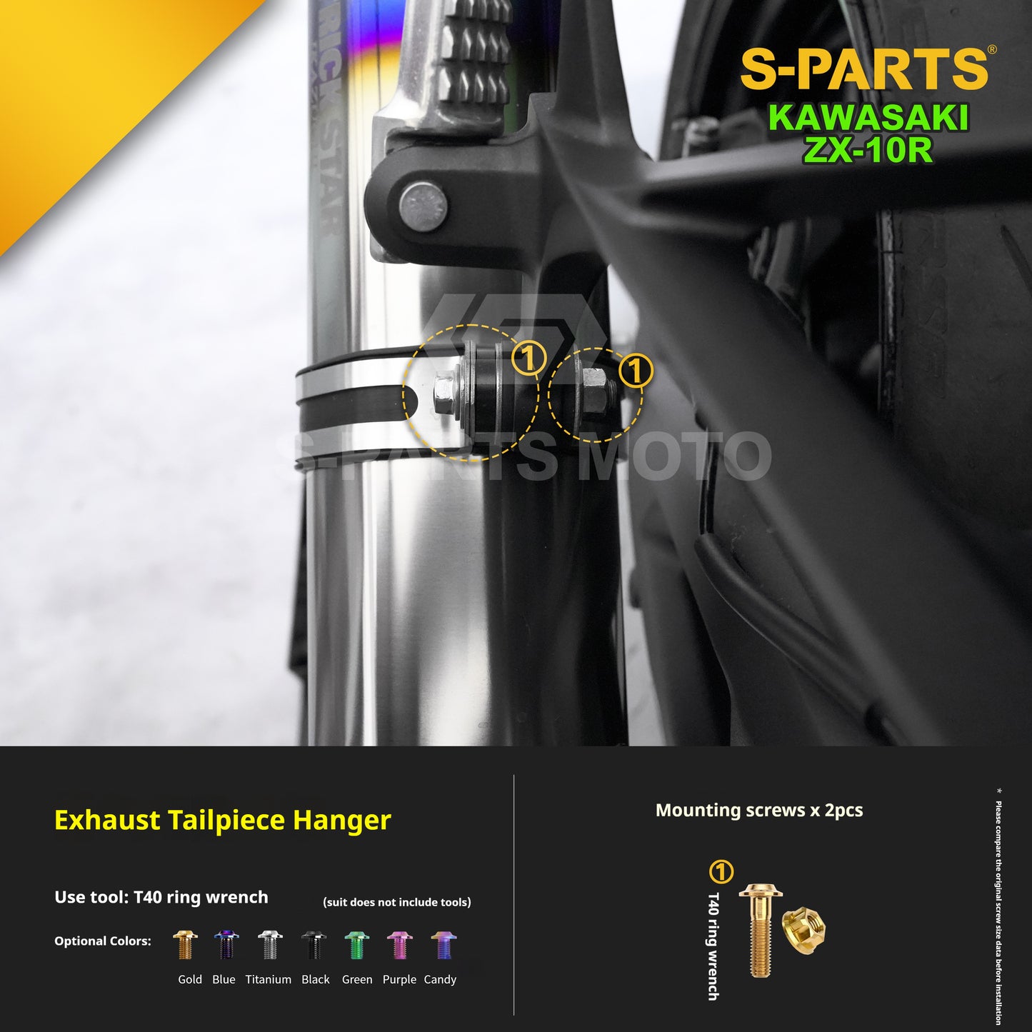 SPARTS 2023 Kawasaki ZX-10R Titanium Bolt Kit for Motorcycle/Electric Vehicle Modification
