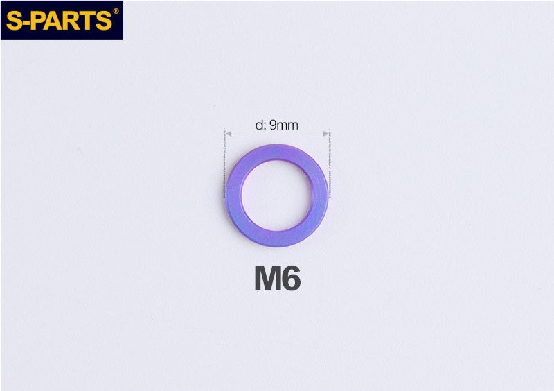 S-PARTS M3 / M4 / M5 / M6 / M8 / M10 / M12 TC4 Titanium Flat Washers for E-Bikes, Motorcycles & Bicycles