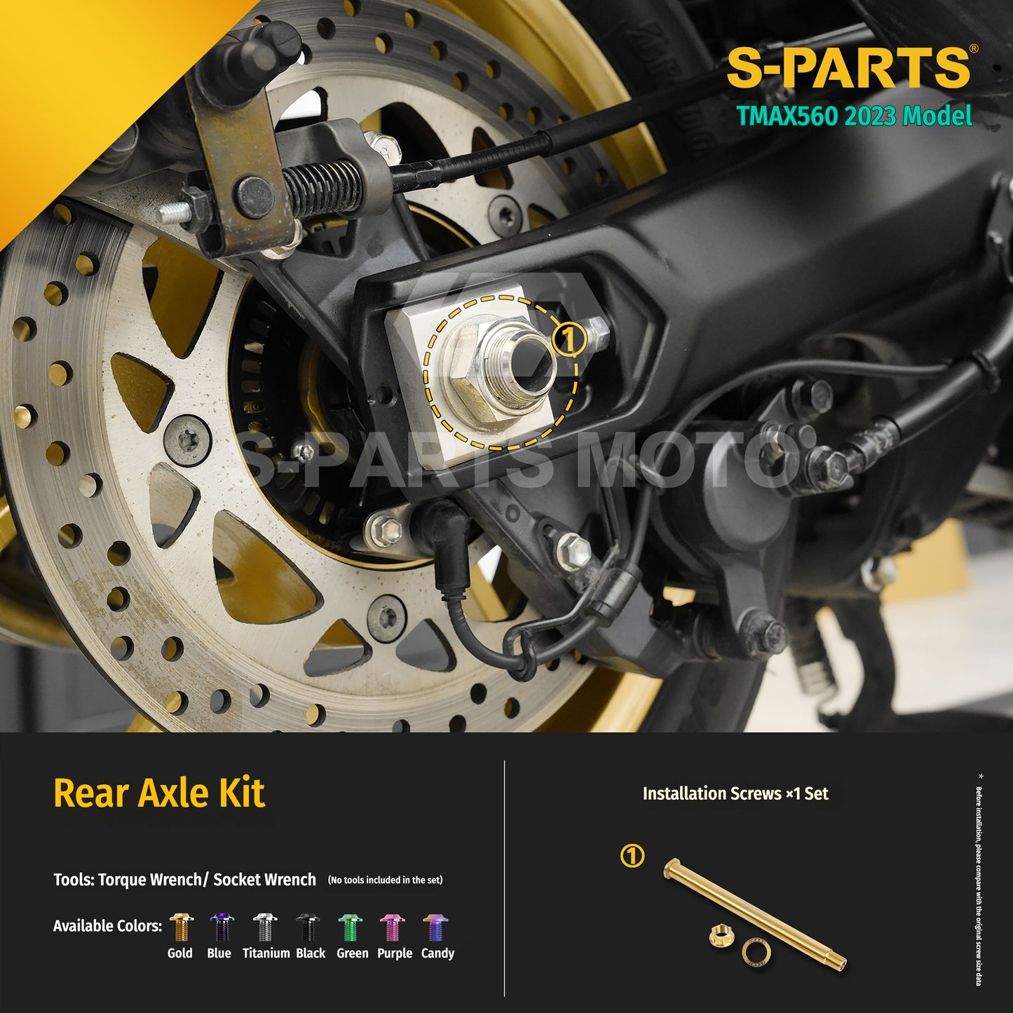 SPARTS Titanium Bolt Kit for Yamaha TMAX560 2023-Front & Cockpit System
