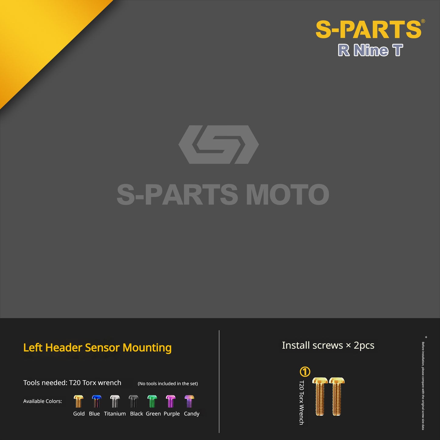 S-PARTS Premium Titanium Engine & Exhaust Bolt Kit for BMW R nineT