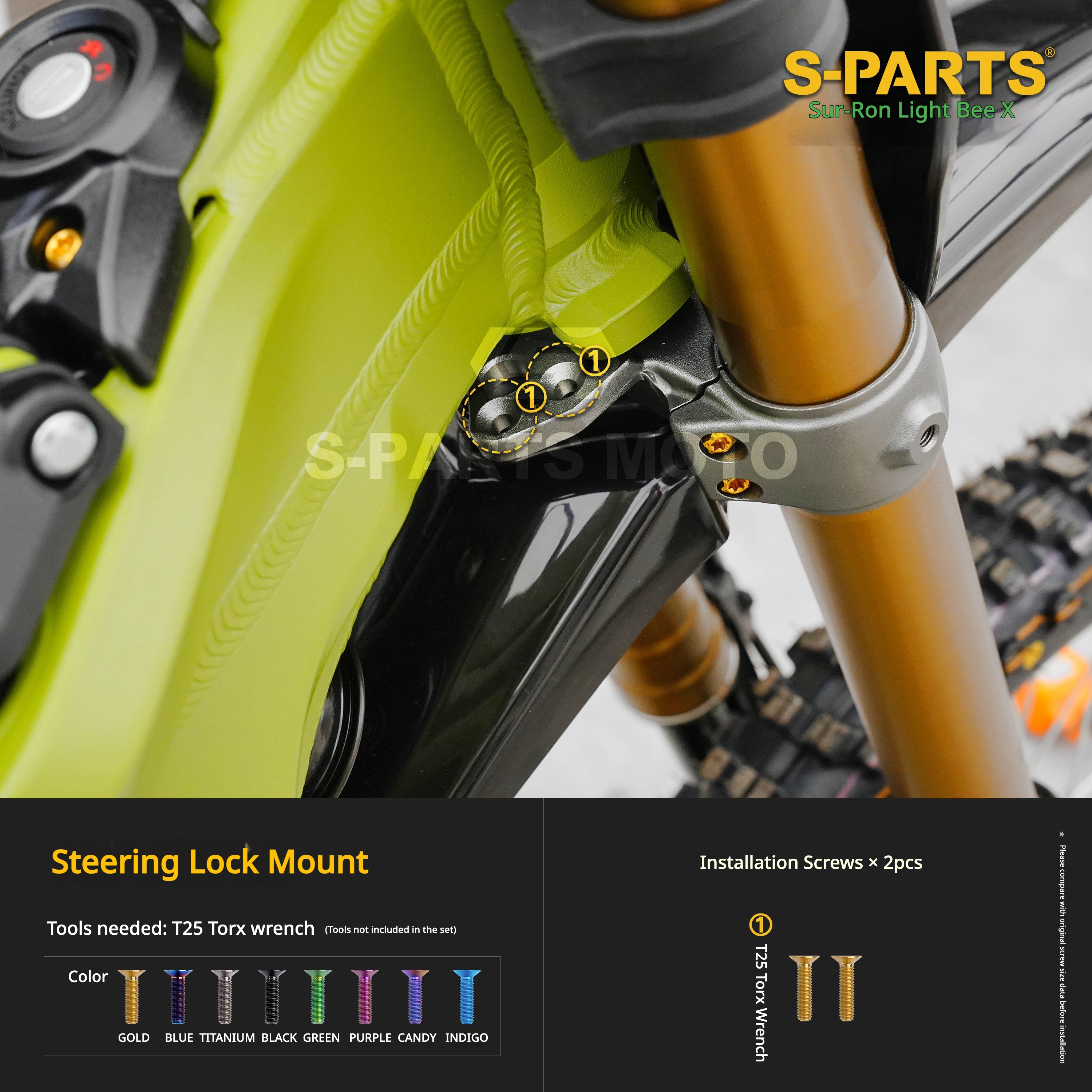S-PARTS TC4 Titanium Full Bolt Kit for Sur-Ron Light Bee X (2025 Model)