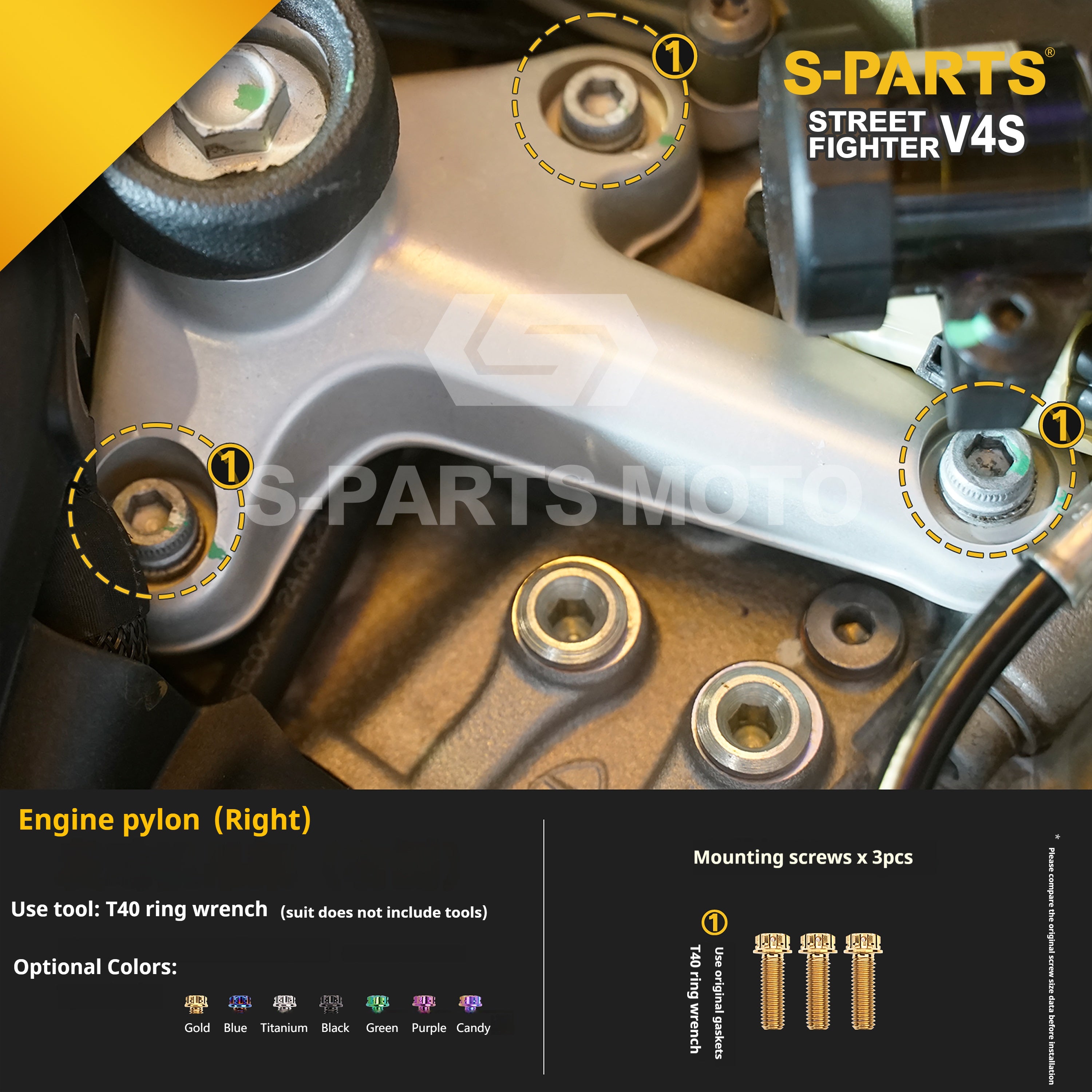 SPARTS Titanium Bolt Kit for Ducati Streetfighter V4S