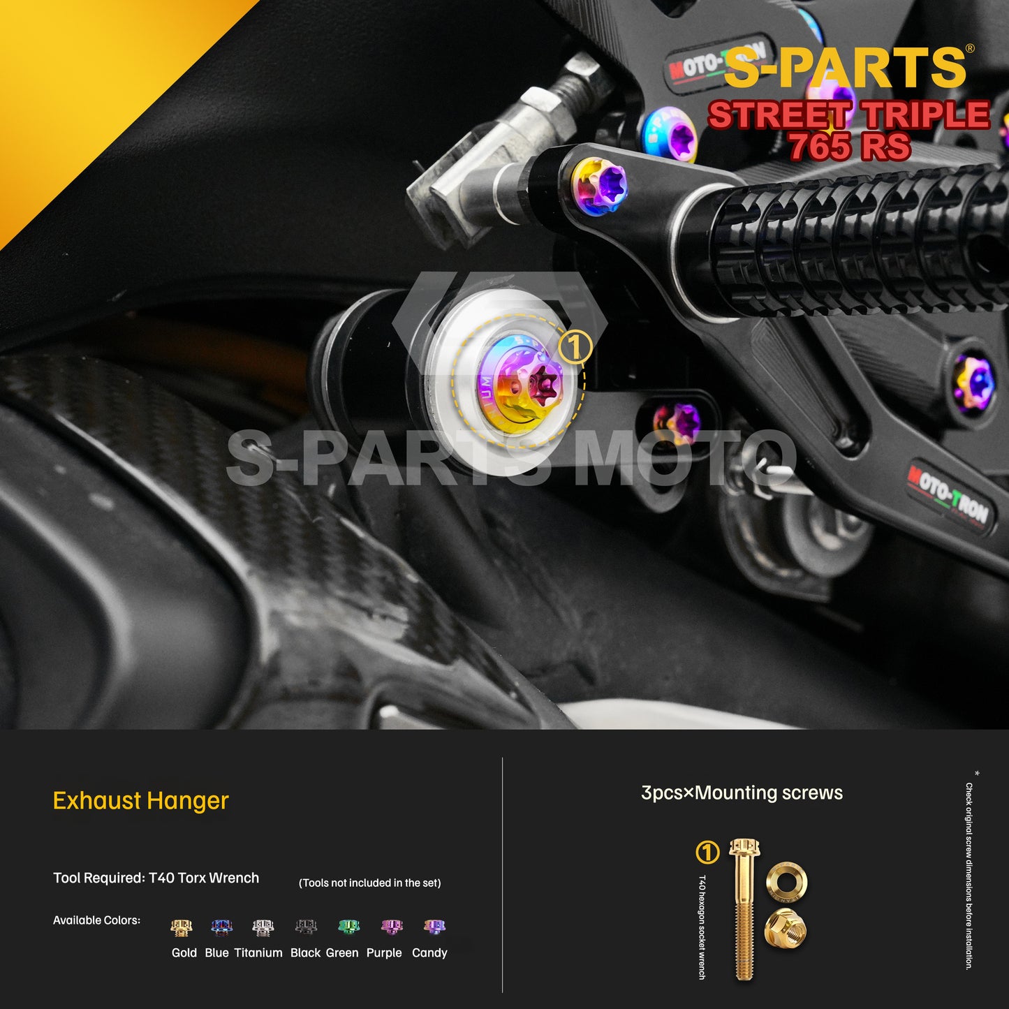 SPARTS Titanium Bolts for Triumph Street Triple 765 RS – Engine & Exhaust Upgrade Fasteners
