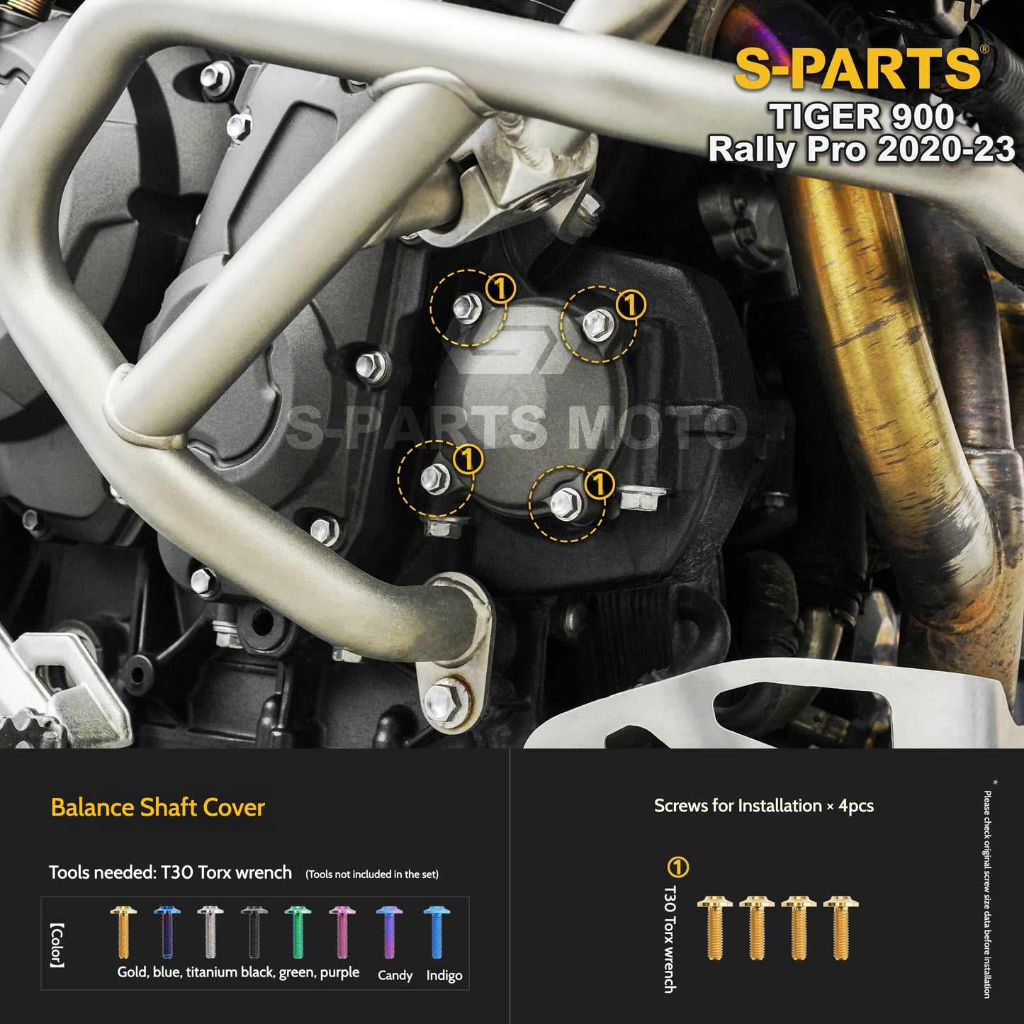 SPARTS Triumph Tiger 900 Rally Pro (2020–2023) Motorcycle Modified Titanium Alloy Bolts