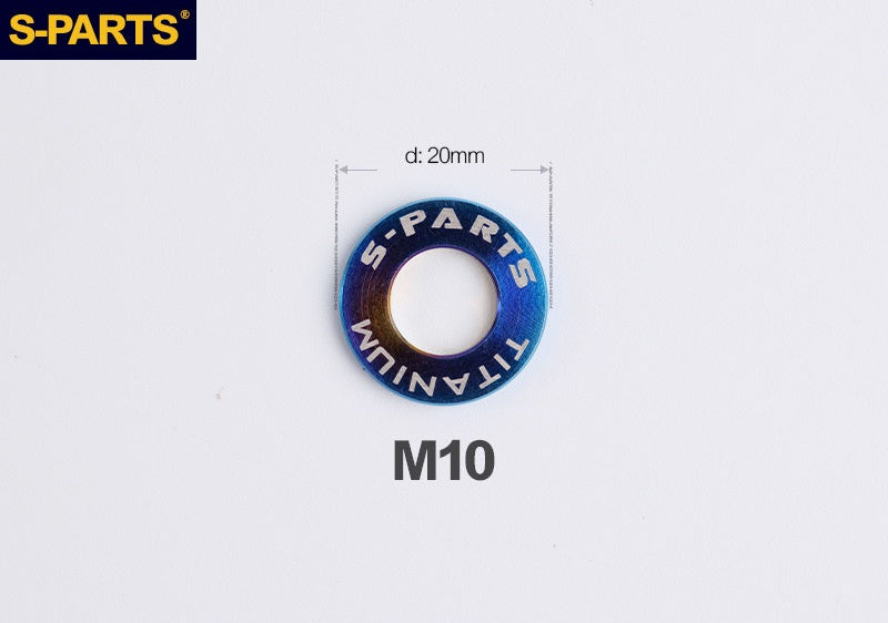 S-PARTS M8 / M10 / M12 / M14 TC4 Titanium Flat Washers for E-Bikes, Motorcycles & Bicycles