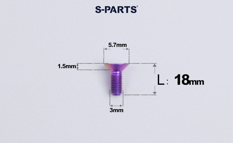 SPARTS Series M3 L6-30 Countersunk Titanium Bolt
