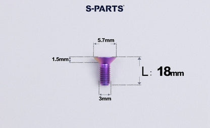 SPARTS Series M3 L6-30 Countersunk Titanium Bolt