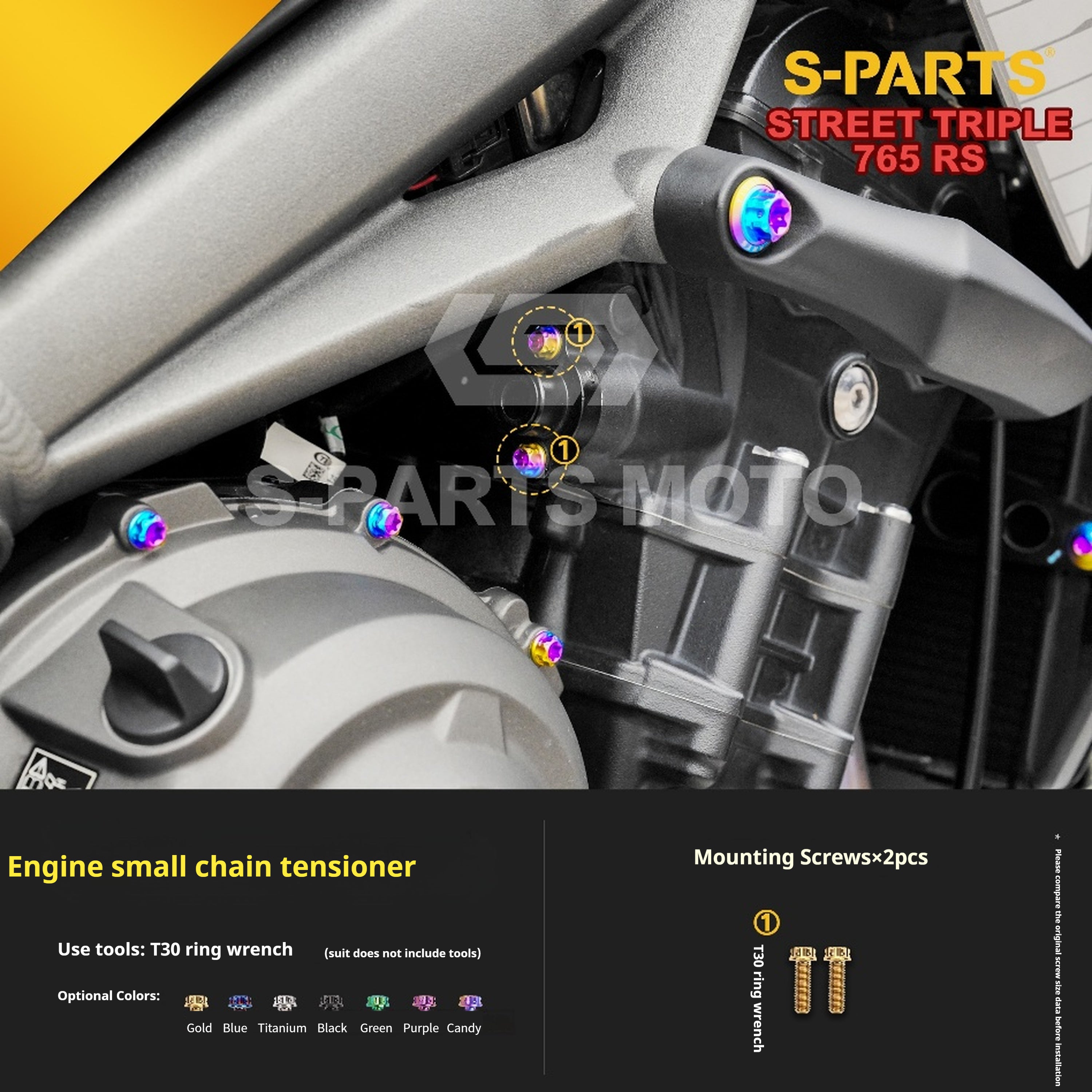 SPARTS Titanium Screw Set for Triumph Street Triple RS –CNC Titanium Upgrade Kit