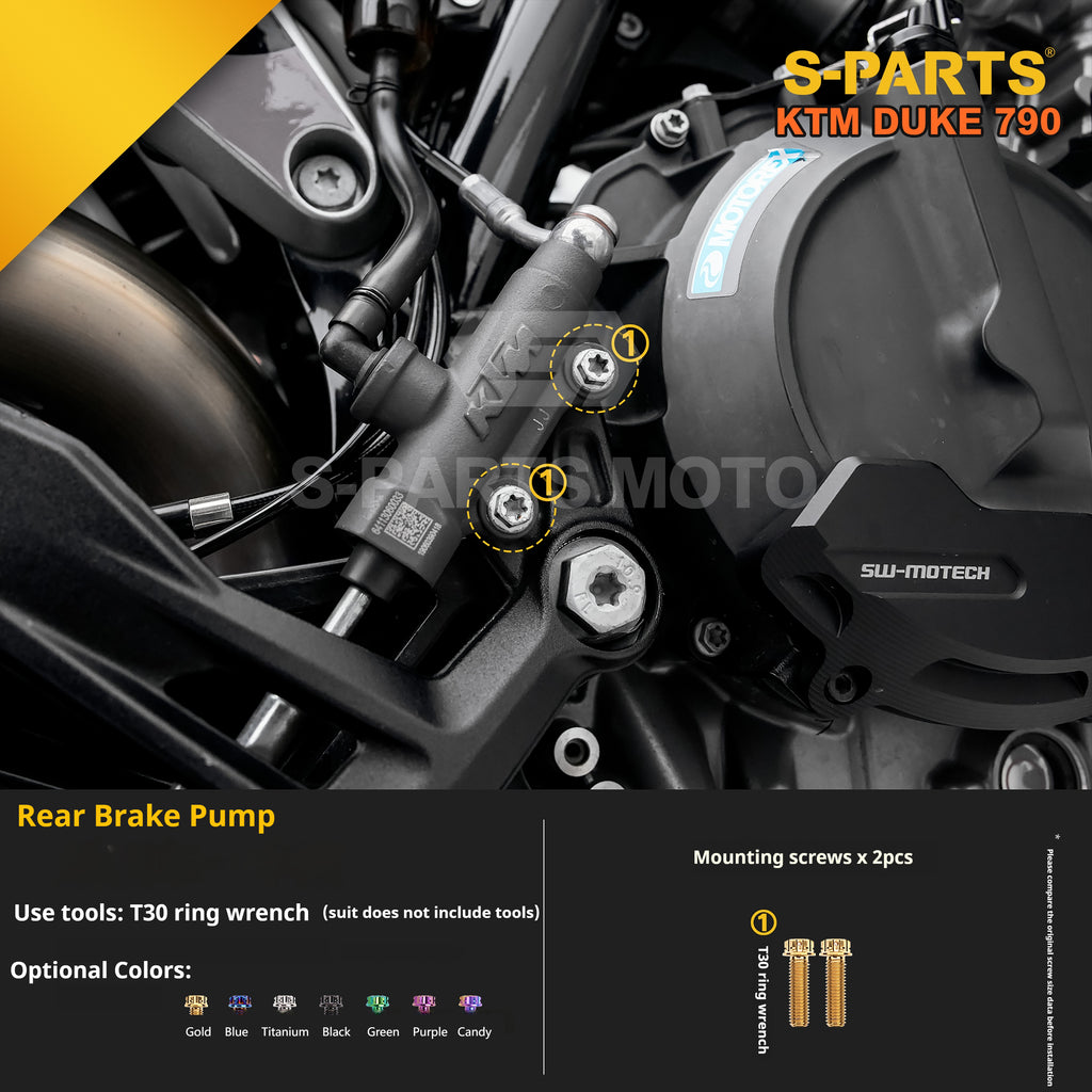 SPARTS TC4 Titanium Bolt Kit Compatible with KTM DUKE 790 – Full Motorcycle Fastener Upgrade