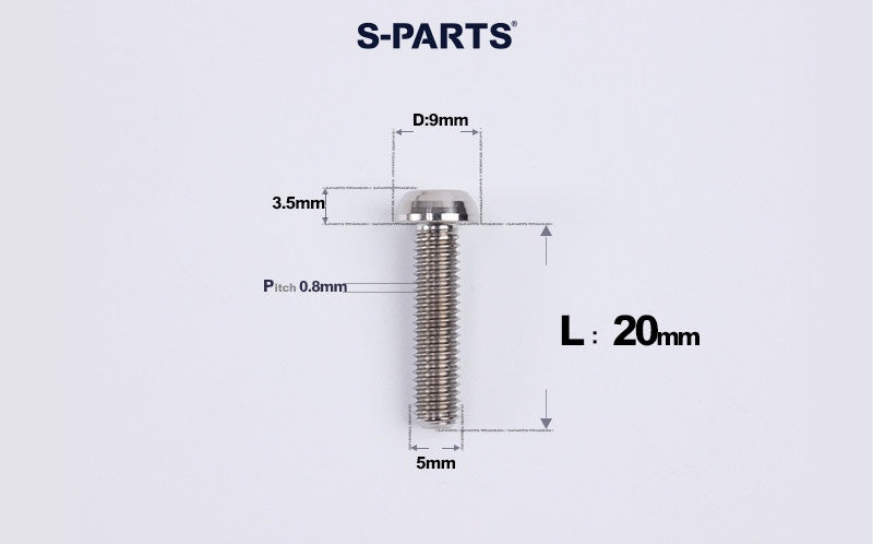 SPARTS M5 Titanium Bolt A2 Dome Head | Ultra-Light TC4 Bike Brake Caliper Bolt