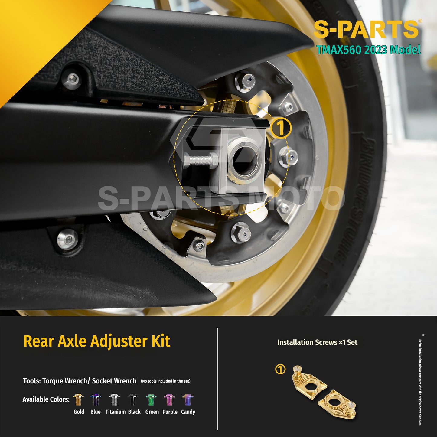 SPARTS Titanium Bolt Kit for Yamaha TMAX560 2023-Front & Cockpit System