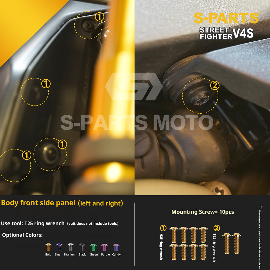 SPARTS Titanium Bolt Kit for Ducati Streetfighter V4S