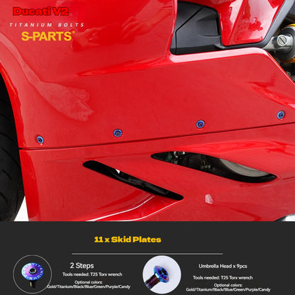 S-PARTS  Compatible with / Suitable for Ducati DUCATI V2 Full Titanium Bolt Kit