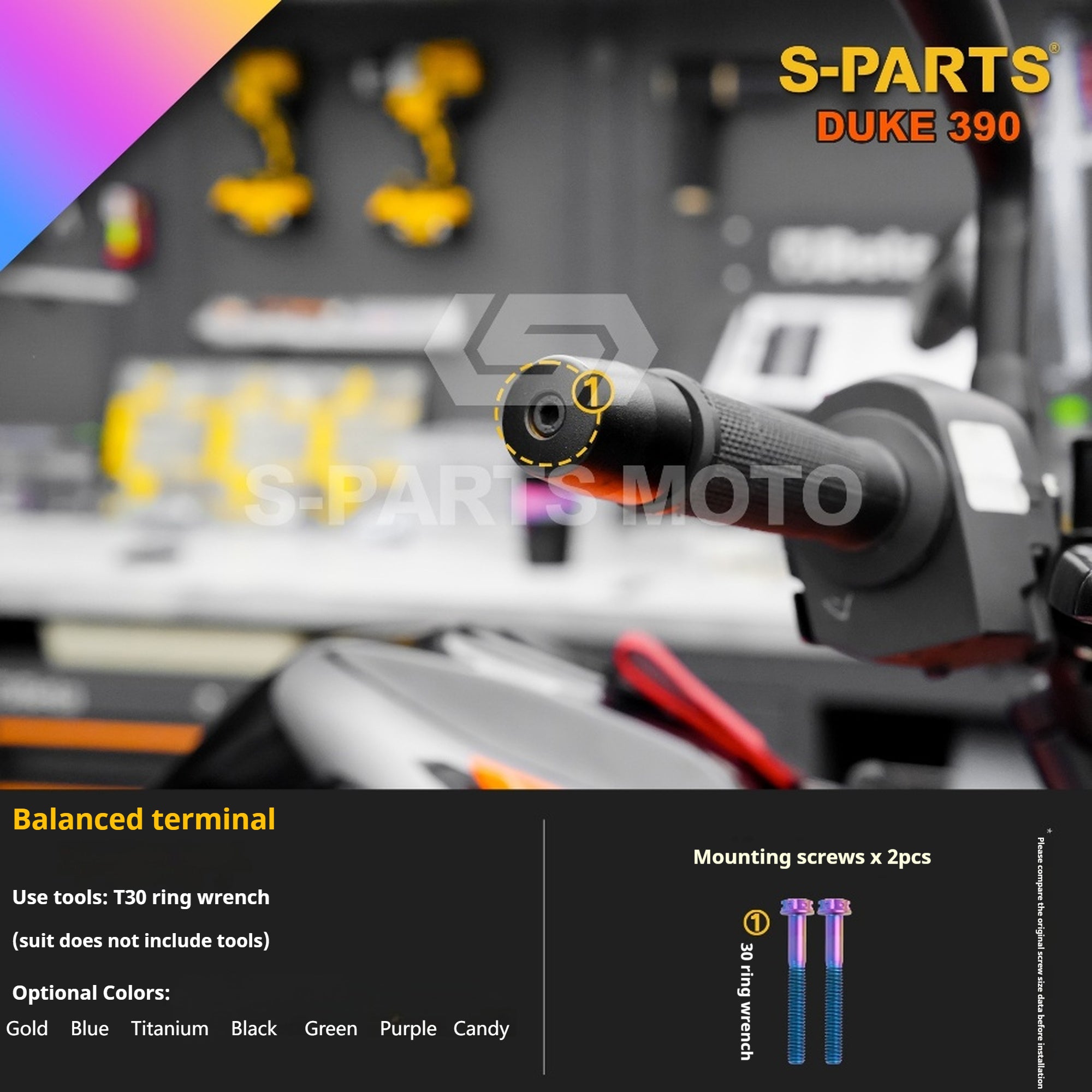 SPARTS Stan KTM DUKE 390 Dedicated · TC4 Titanium Full Motorcycle Bolt Kit