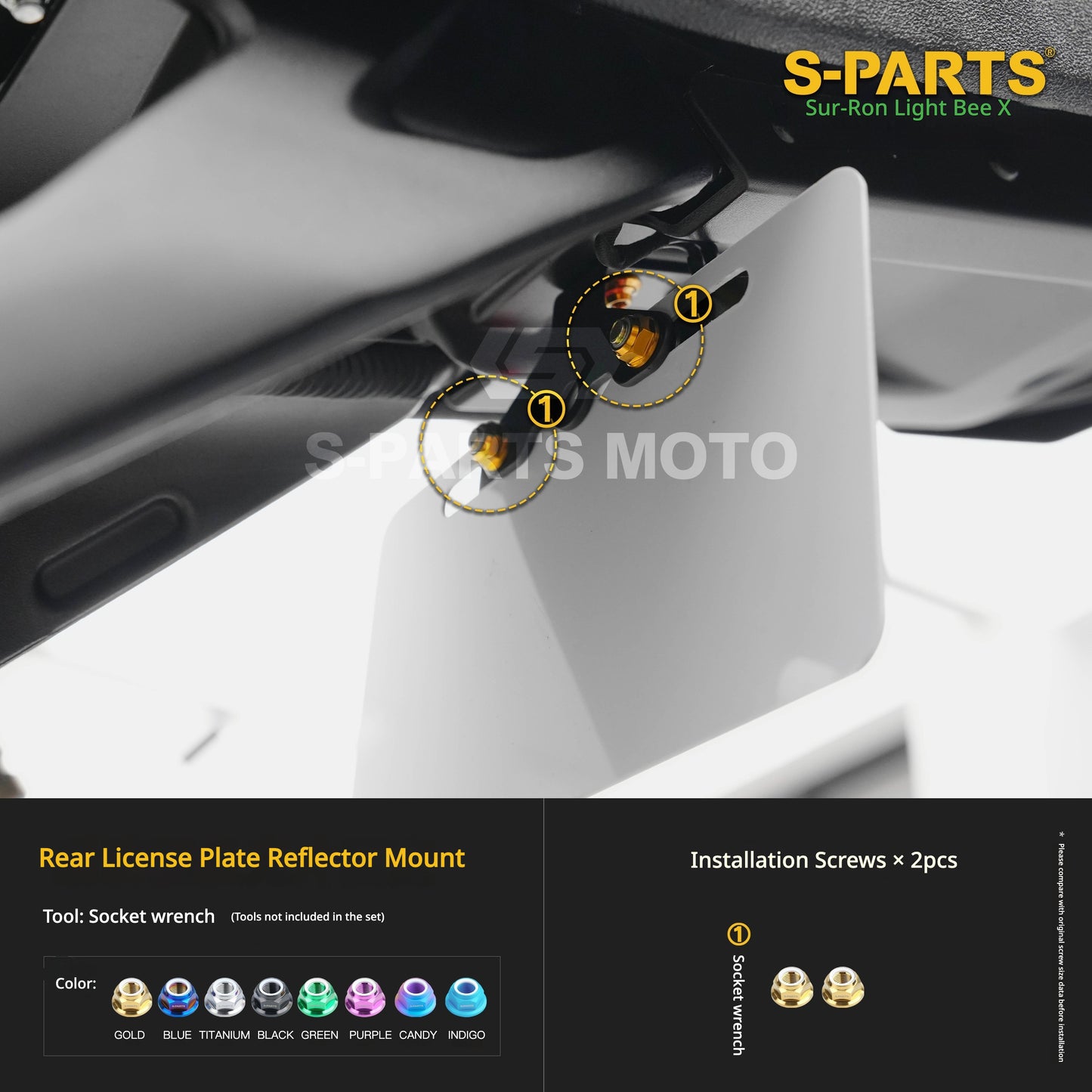 S-PARTS TC4 Titanium Full Bolt Kit for Sur-Ron Light Bee X (2025 Model)