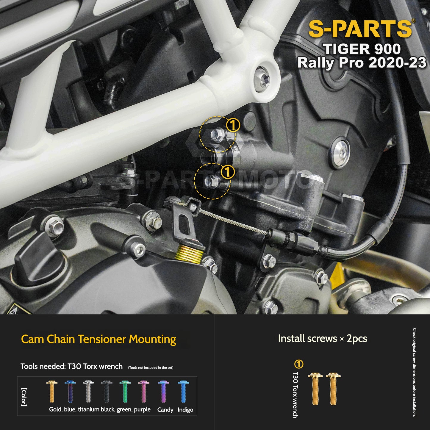 SPARTS Triumph Tiger 900 Rally Pro (2020–2023) Motorcycle Modified Titanium Alloy Bolts