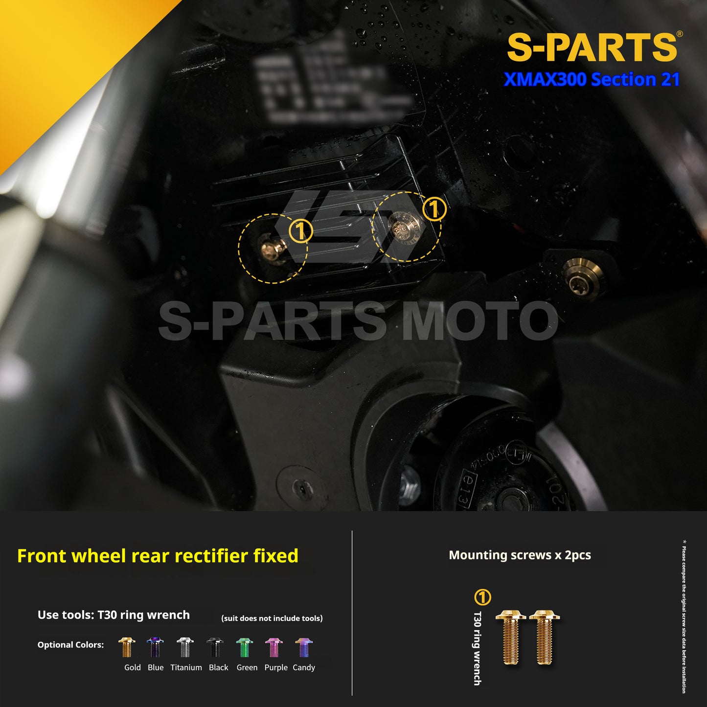 SPARTS 2021 XMAX300 YAMAHA Motorcycle Modified Titanium Alloy Bolts Screws