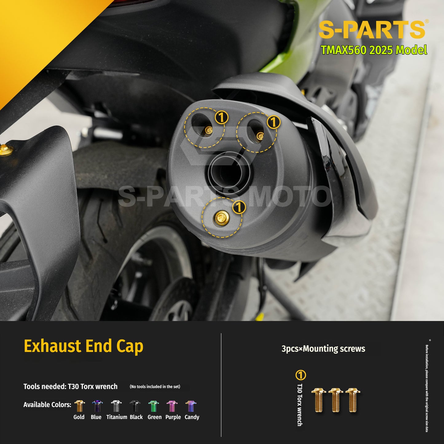 SPARTS Titanium Bolt Kit for YAMAHA TMAX560 2025-Body & Exhaust Section