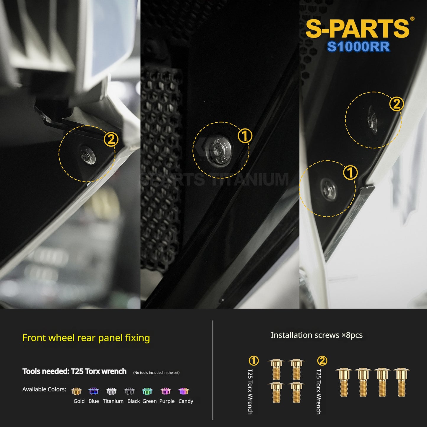 SPARTS Titanium Fairing Bolts Kit Windshield Mirror Screws Fasteners for BMW S1000RR Tuning