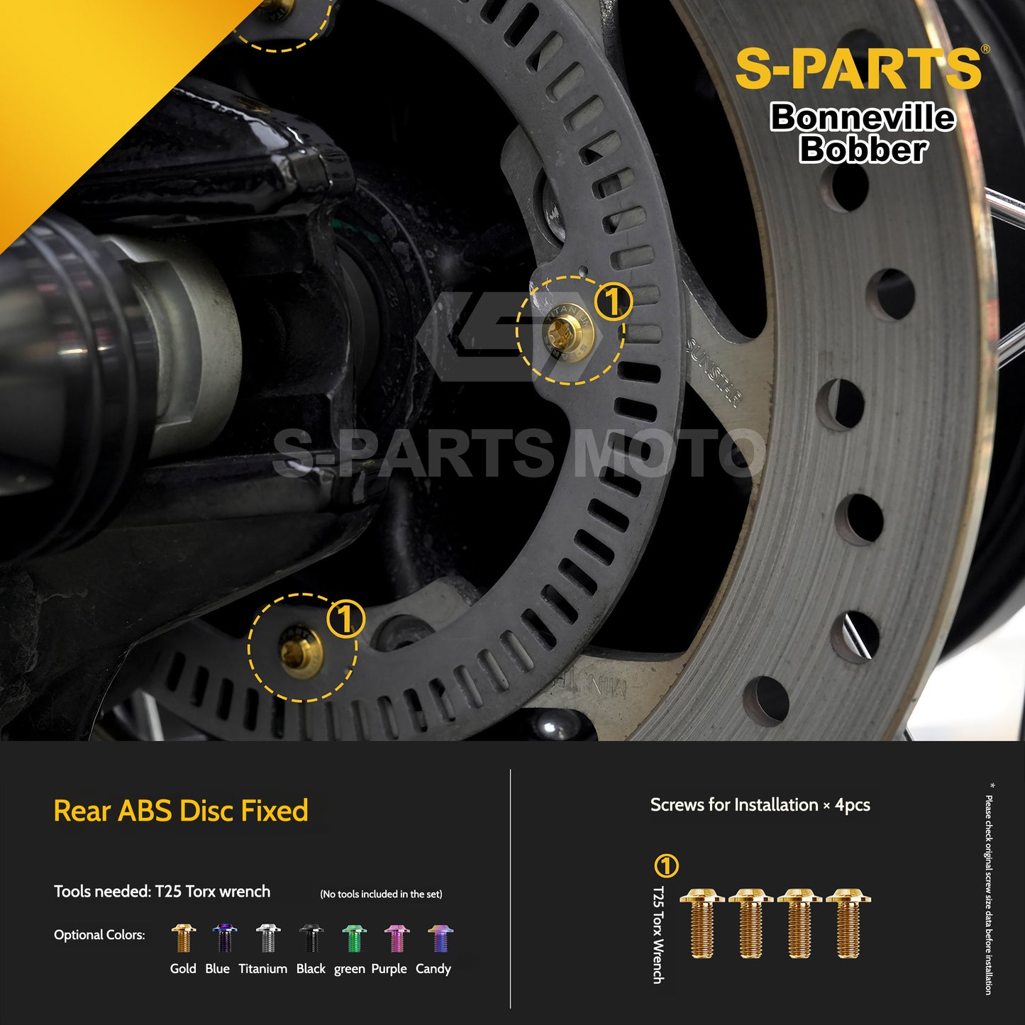 SPARTS Titanium Set Screws for Triumph Bonneville Bobber Motorcycle Modification