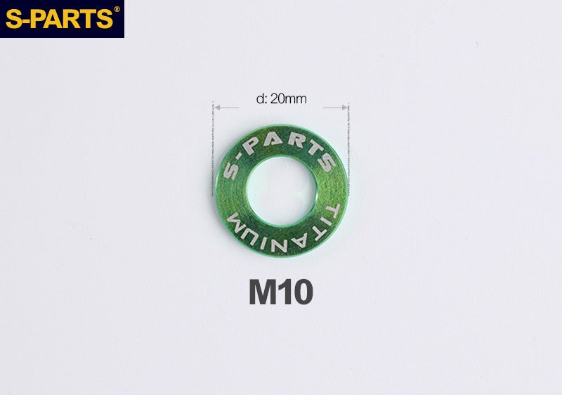 S-PARTS M8 / M10 / M12 / M14 TC4 Titanium Flat Washers for E-Bikes, Motorcycles & Bicycles