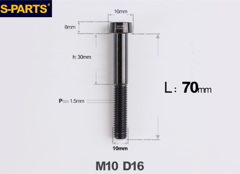 SPARTS Titanium Security Bolt M10 D16 P1.5 – Brake Caliper Locking Screw for Motorcycle