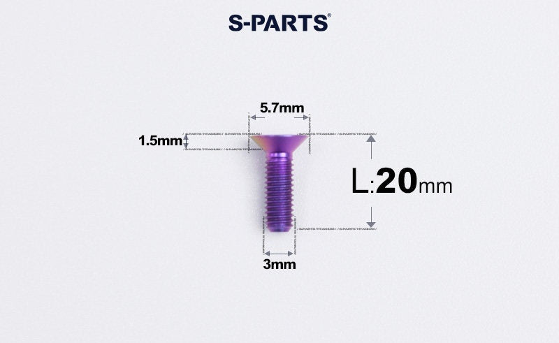 SPARTS Series M3 L6-30 Countersunk Titanium Bolt