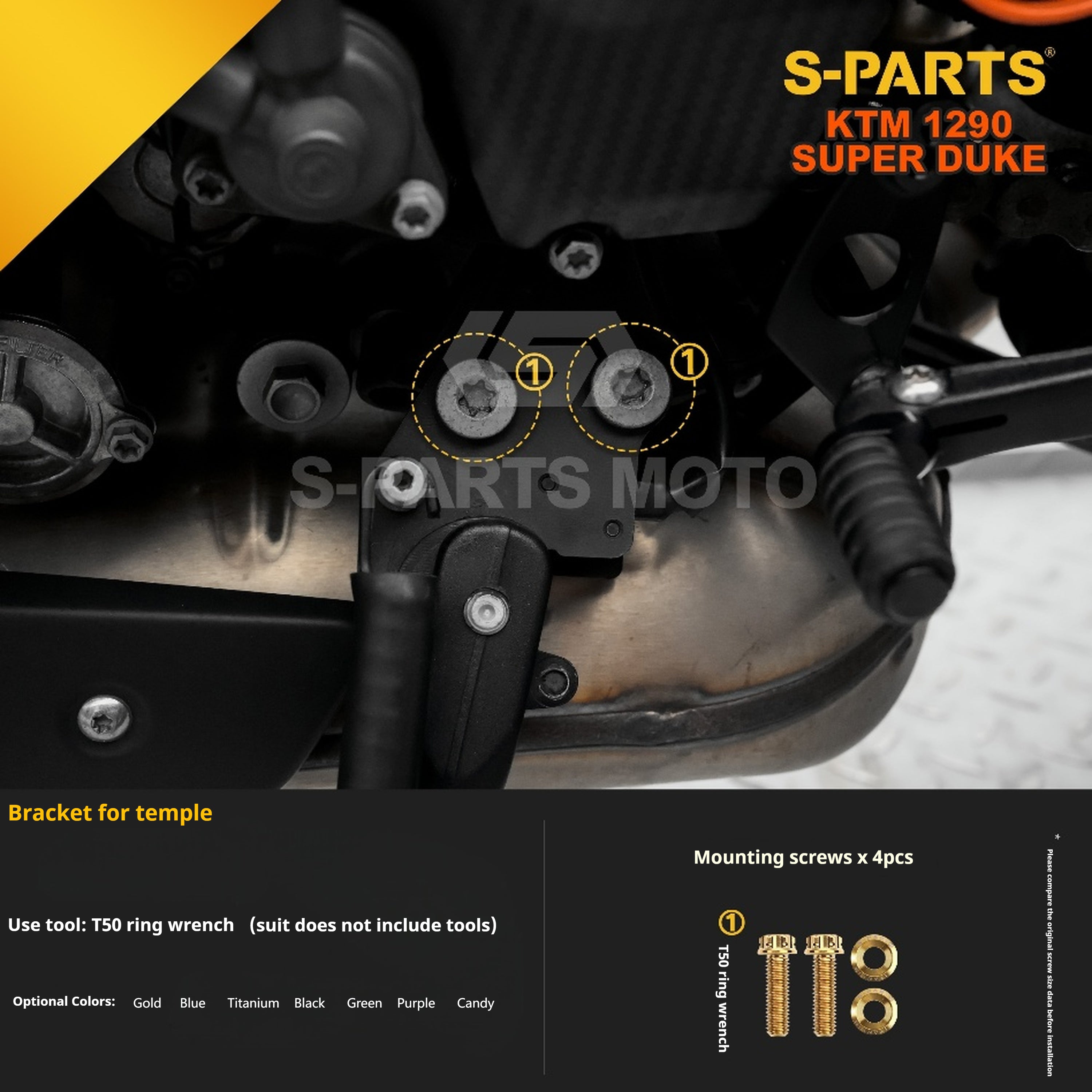 SPARTS KTM Super Duke 1290 · Full TC4 Titanium Bolt Kit｜Motorcycle Upgrade Set