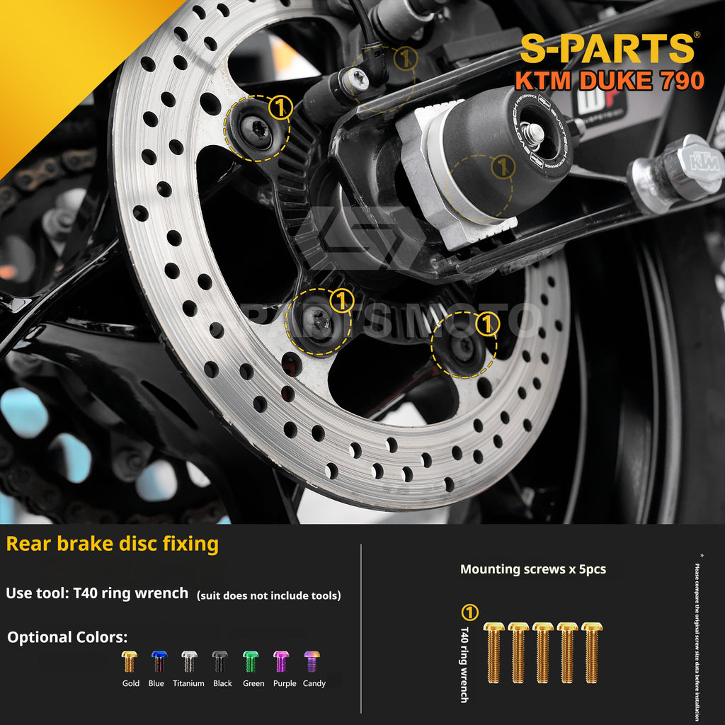 SPARTS TC4 Titanium Bolt Kit Compatible with KTM DUKE 790 – Full Motorcycle Fastener Upgrade