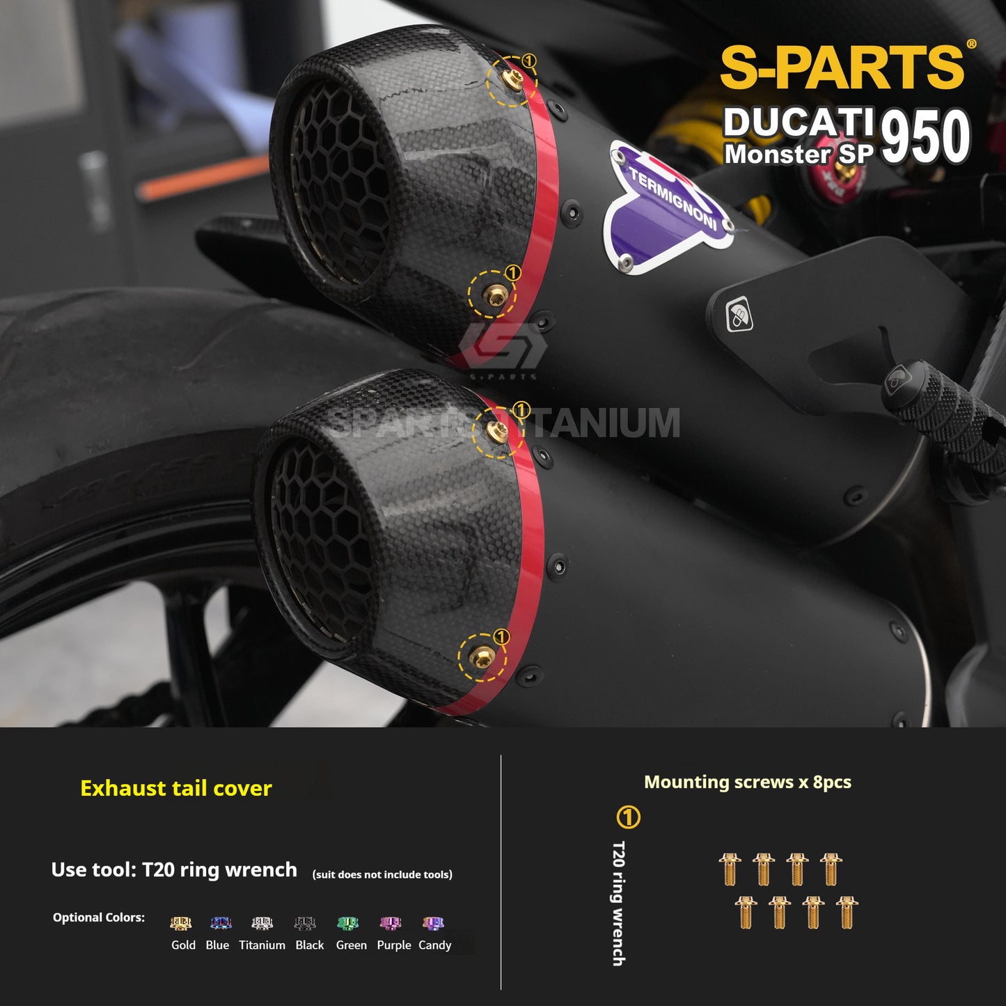SPARTS Ducati New Monster SP 950 Titanium Alloy Bolts