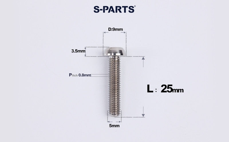 SPARTS M5 Titanium Bolt A2 Dome Head | Ultra-Light TC4 Bike Brake Caliper Bolt