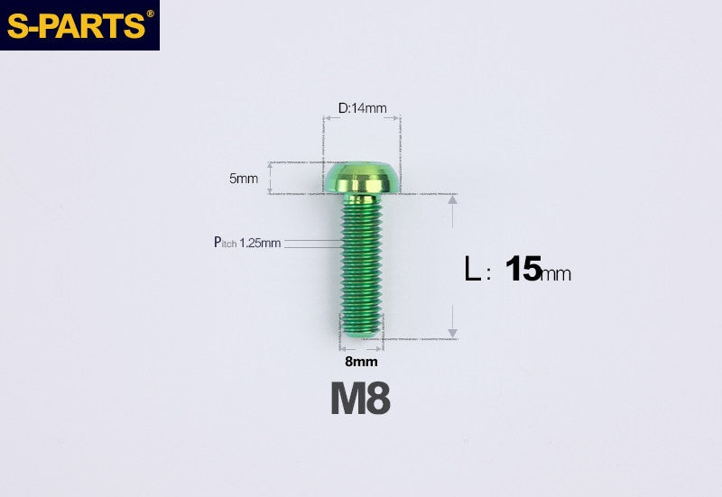 S-PARTS M8 A2 Series TC4 Titanium Bolts – Button Head Fasteners for Bicycle & E-Bike Upgrades