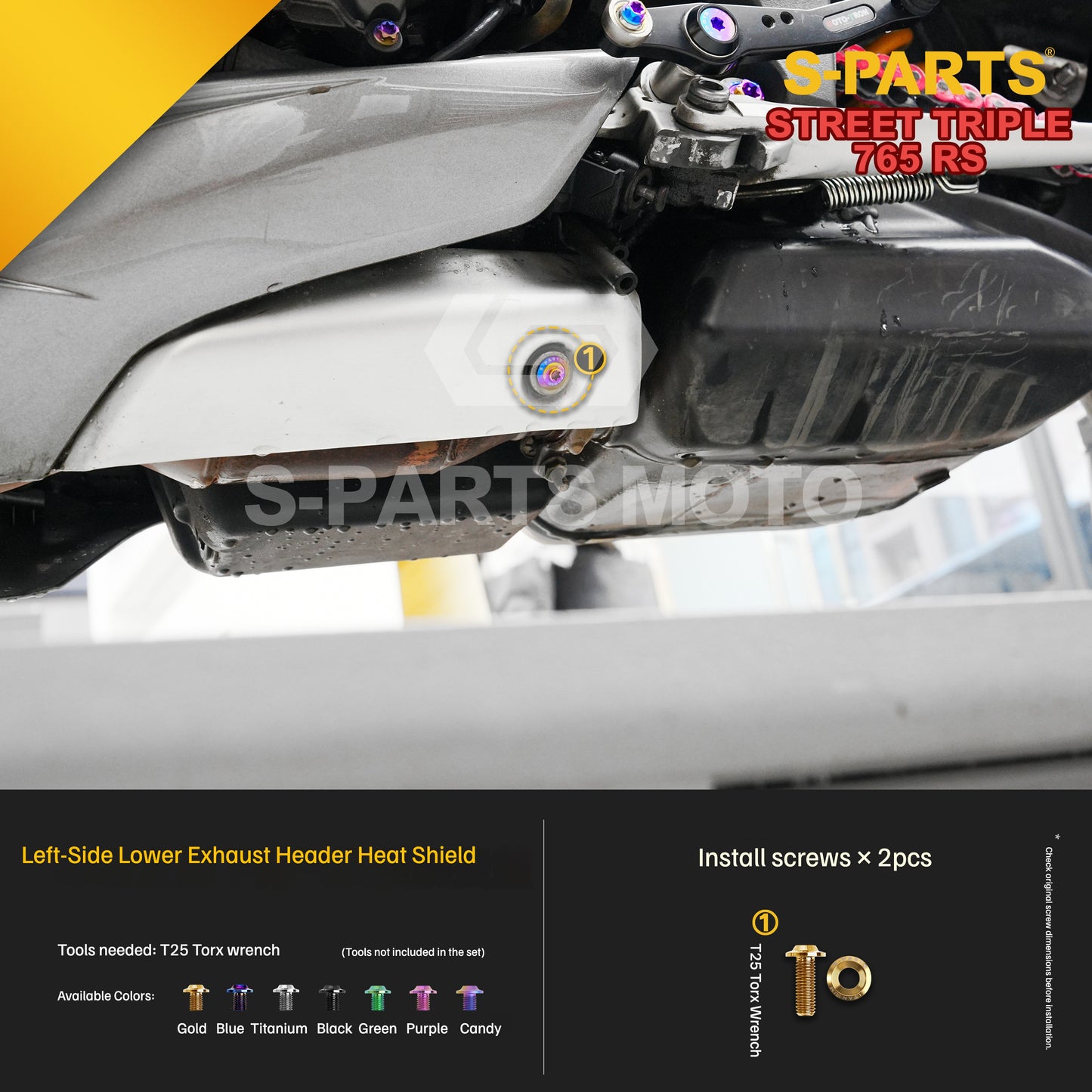 SPARTS Titanium Bolts for Triumph Street Triple 765 RS – Engine & Exhaust Upgrade Fasteners
